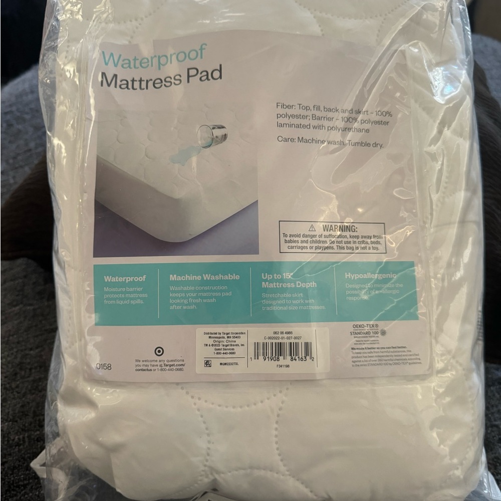 Room Essentials Cooling Waterproof Mattress Pad | White | Twin Xl | 39"x80" |